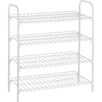 Rebrilliant 8 Pairs White Metal Shoe Rack | Wayfair