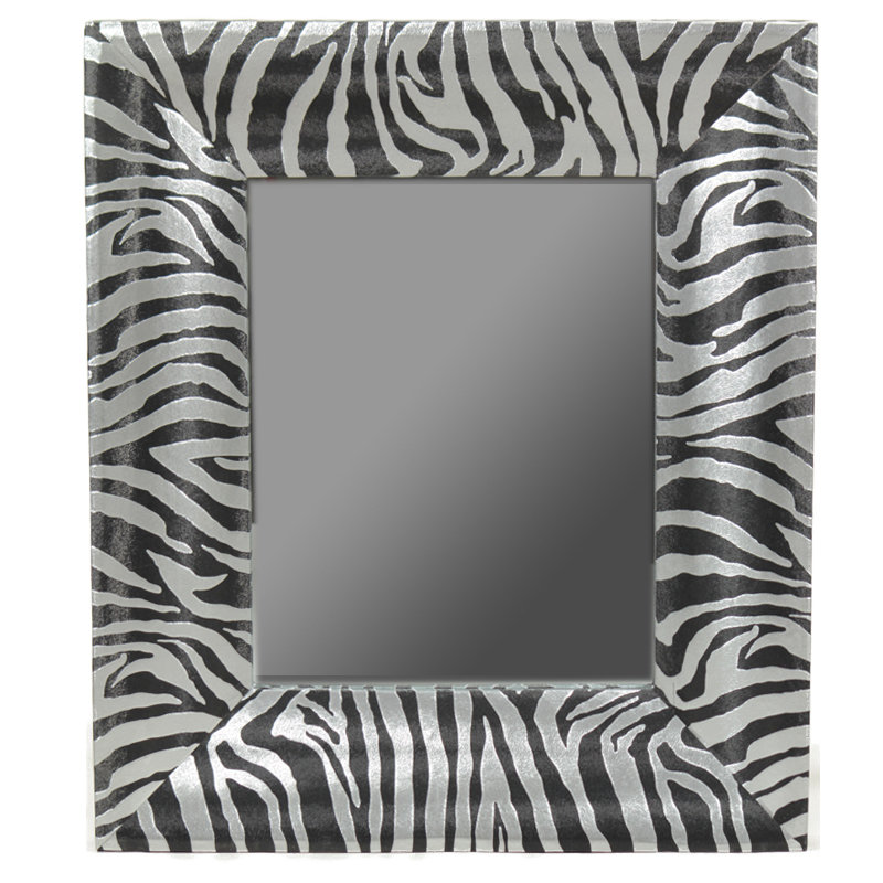 Bloomsbury Market Morena Zebra Print Wall Electric Accent Mirror