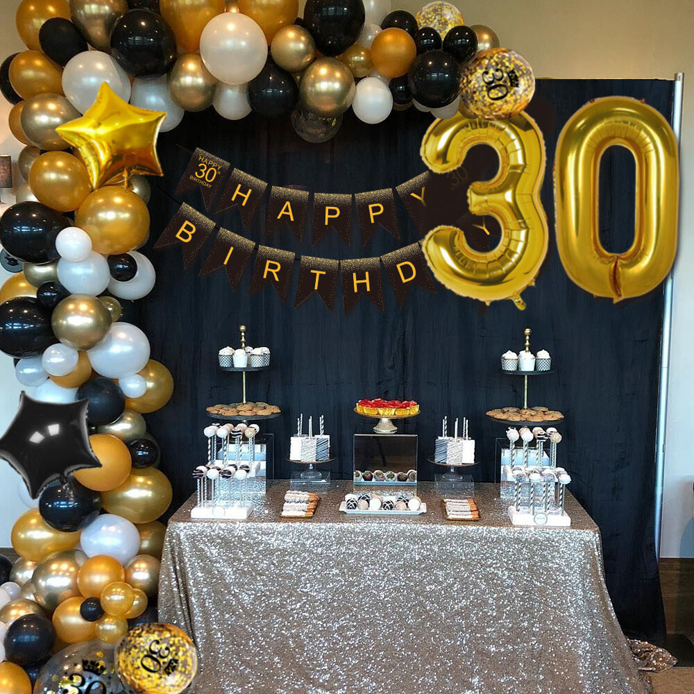 30th Birthday Decorations for Women Her 30th Birthday Decorations For Him 30th Birthday Balloons 30th Birthday Party Happy 30th Birthday Decotations 30 Years Old Birthday Decoration Balloon Kits With 30th Banner Ballon 