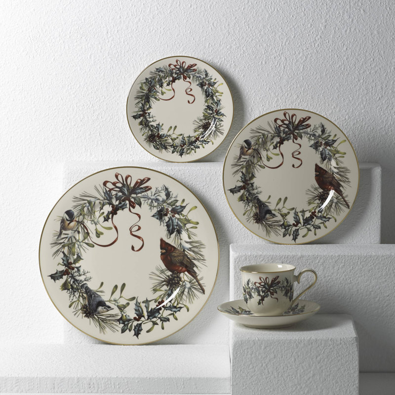 Lenox Winter Greetings Bone China 5 Piece Place Setting Service