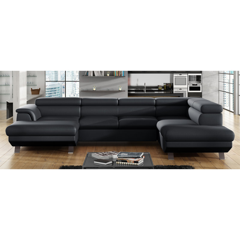 Orren Ellis Vervena Leather 134 Right Hand Facing Sleeper