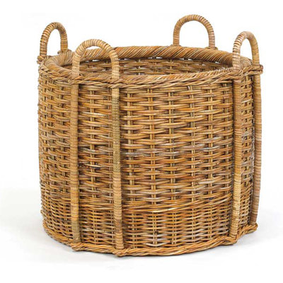 Hobson French Country Fireplace Rattan Log Carrier Highland Dunes
