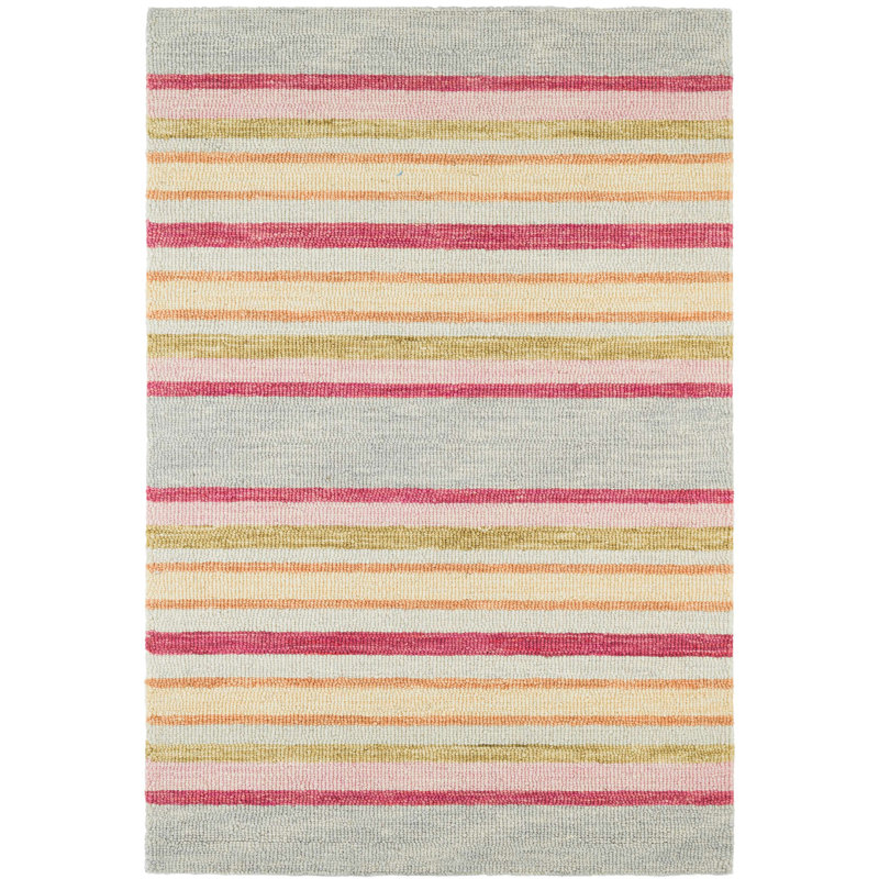 Dash And Albert Rugs Provence Striped Hand Hooked Wool Pink Beige Gray Area Rug Wayfair