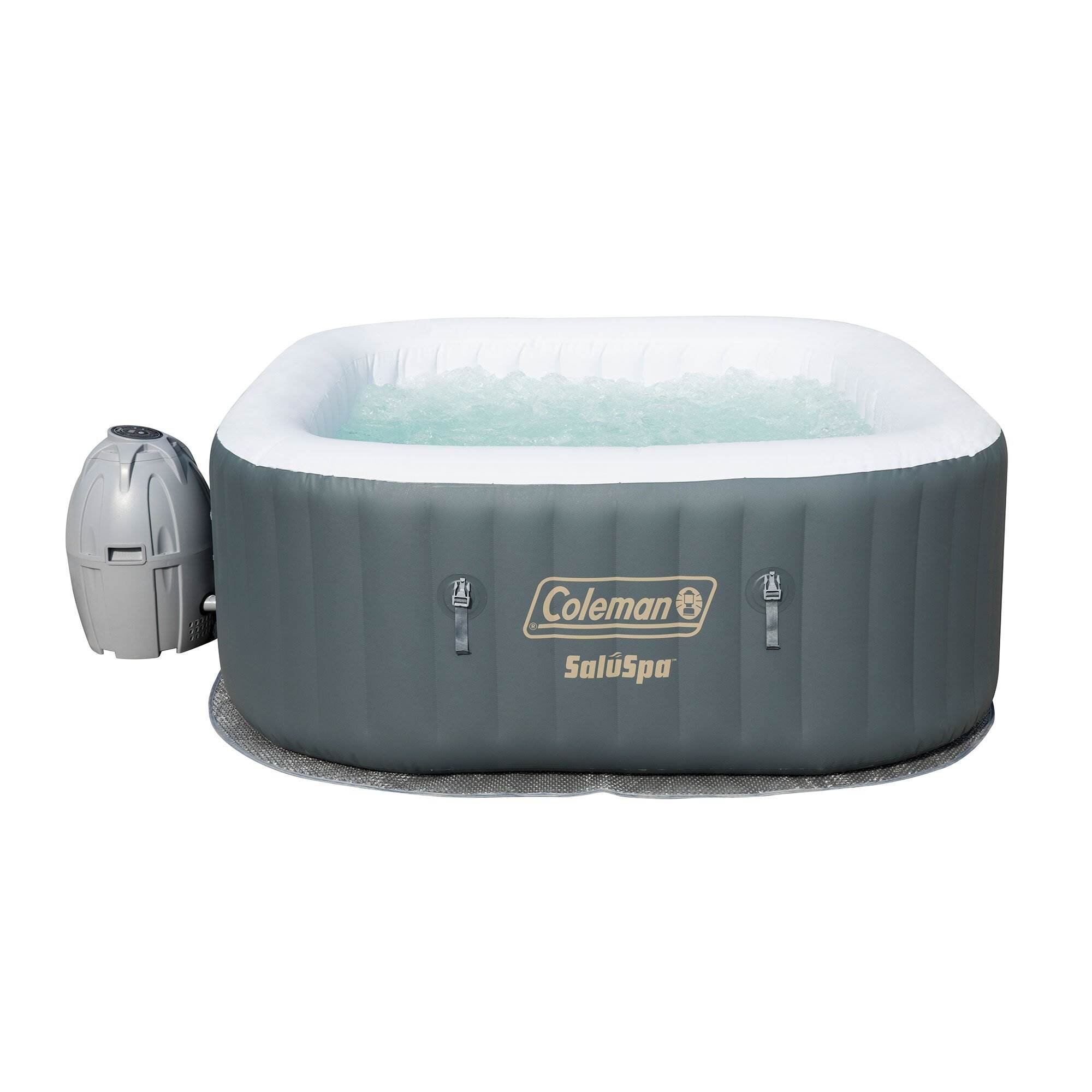 The Coleman SaluSpa Spa is an inflatable hot tub that seats 4 people and is...