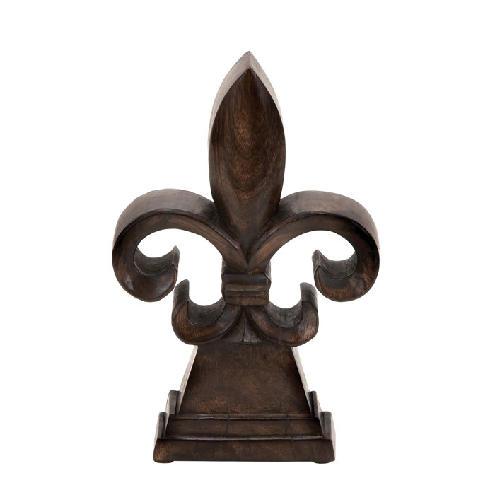 Astoria Grand Wood Fleur Di Lis Decor Sculpture Reviews Wayfair