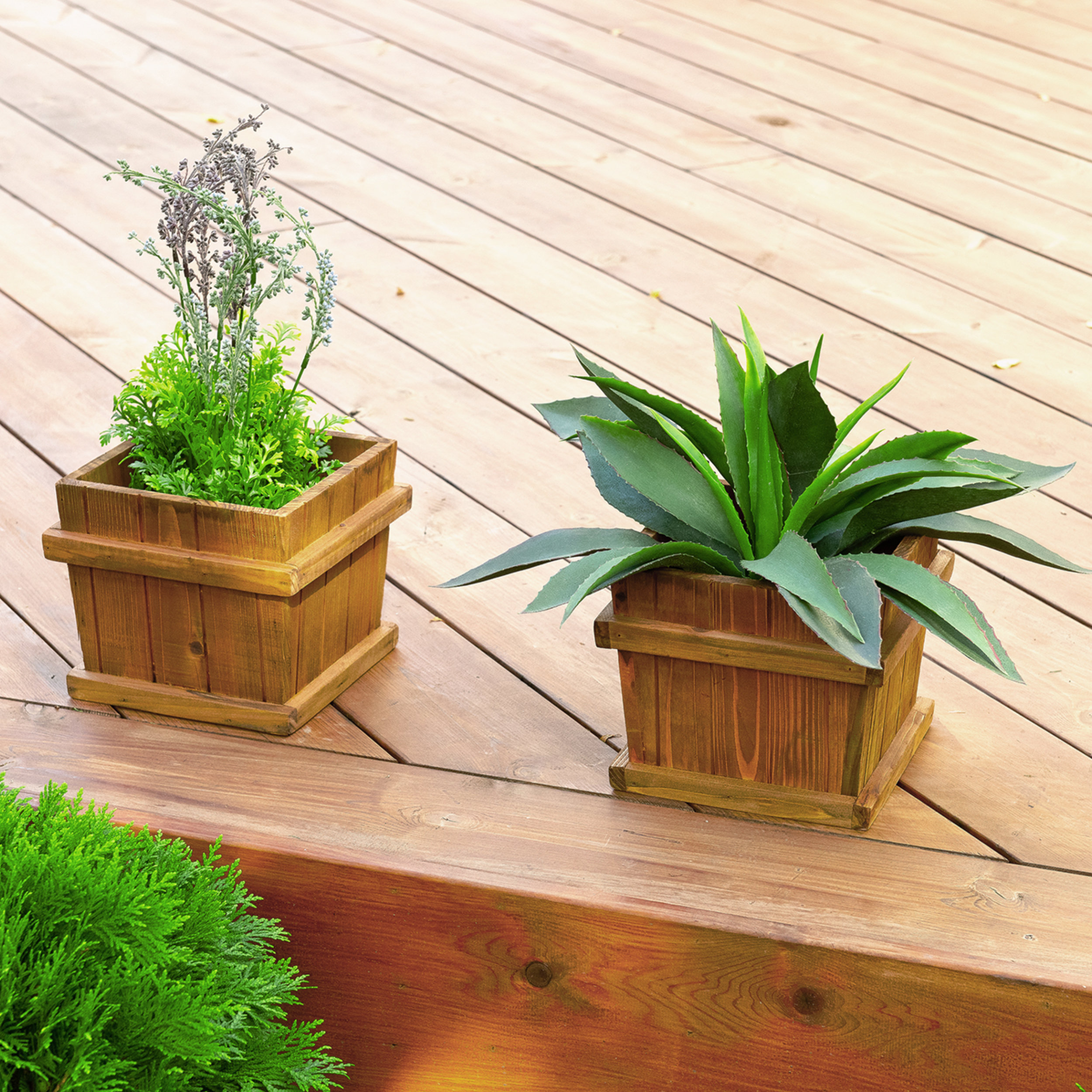 Leisure Season Chatham 2 Piece Cypress Planter Box Set Wayfair