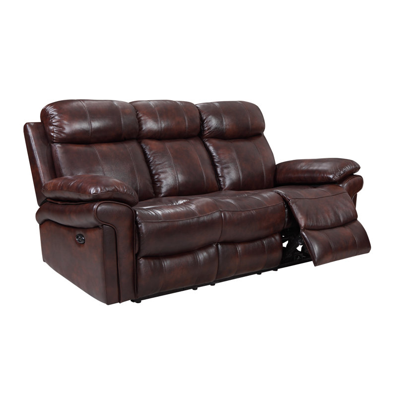 Red Barrel Studio Asbury Genuine Leather Reclining 80 Pillow Top