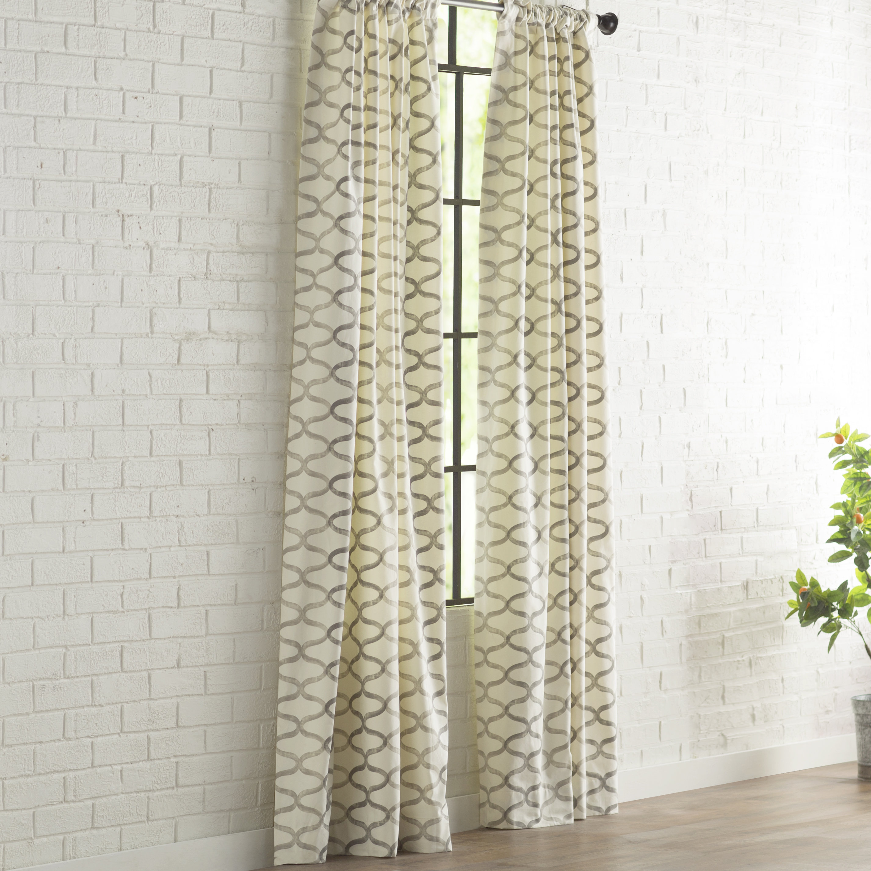 Balfour Graphic Printed Room Darkening Rod Pocket Single Curtain