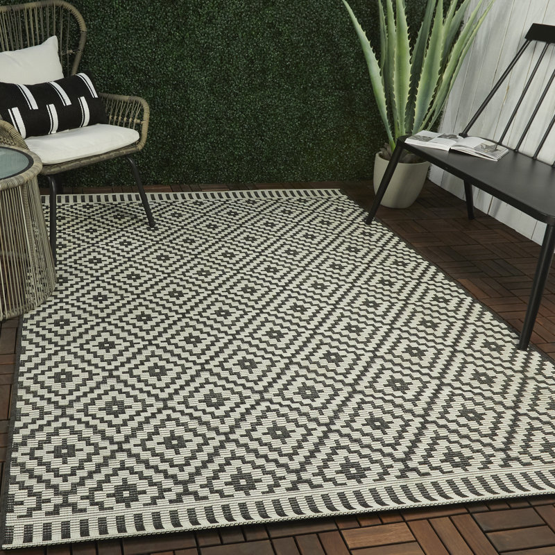 Boland Geometric Flatweave Gray Ivory Indoor Outdoor Area Rug Reviews Joss Main