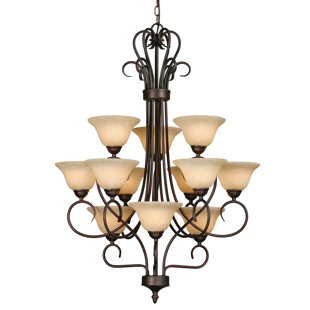 Go to store & view more images Gaines 12-Light Shaded Chandelier by Alcott Hill