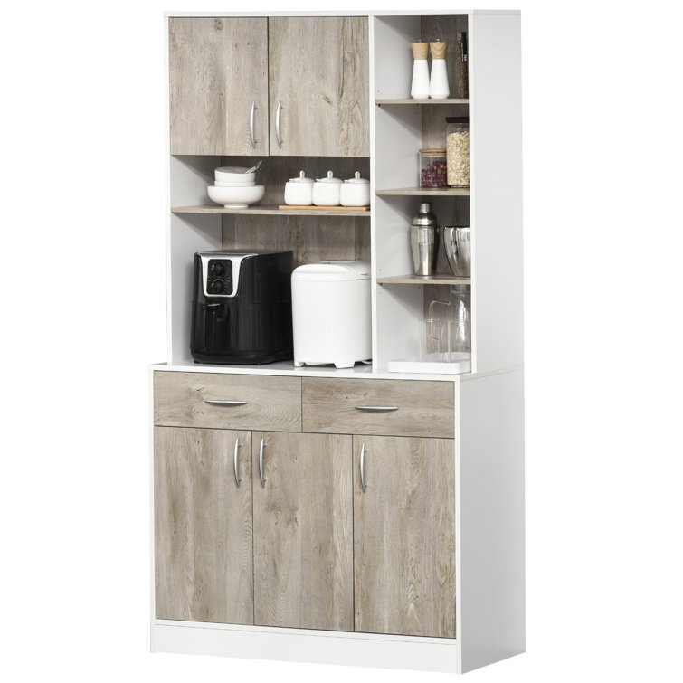 Latitude Run® 71'' Kitchen Pantry Buffet Server With Hutch Multi Storage  Cupboard Cabinet Sideboard, Bookcase With Drawers For Living Room