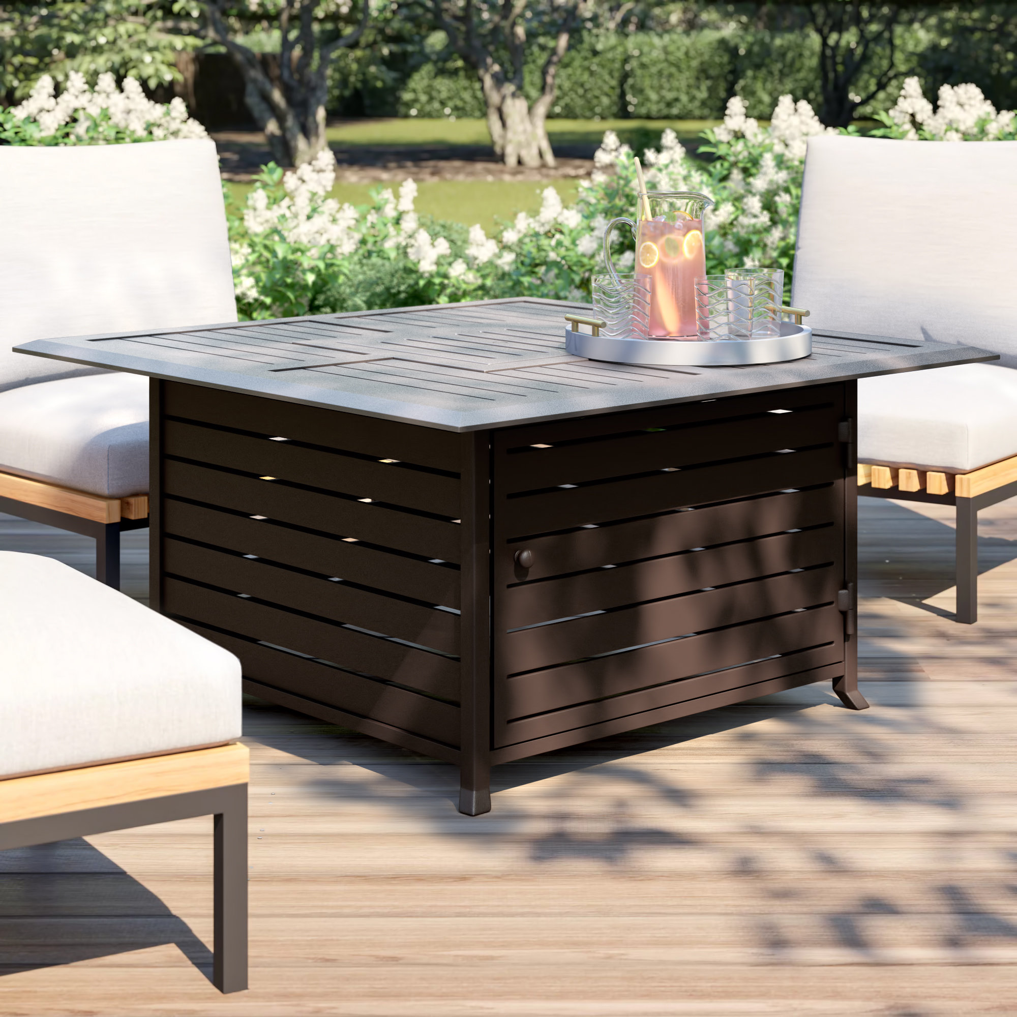 Ebern Designs Jenese Aluminum Propane Fire Pit Table Reviews Wayfair