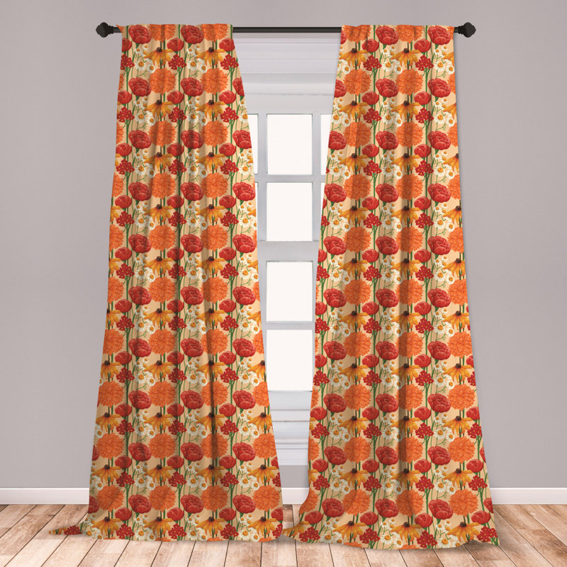 East Urban Home Spring Floral Room Darkening Rod Pocket Curtain Panels Wayfair