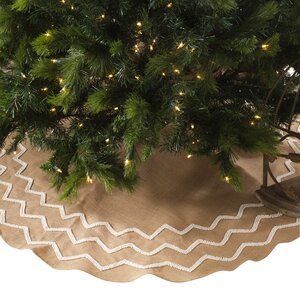 Beaded Burlap Christmas Tree Skirt