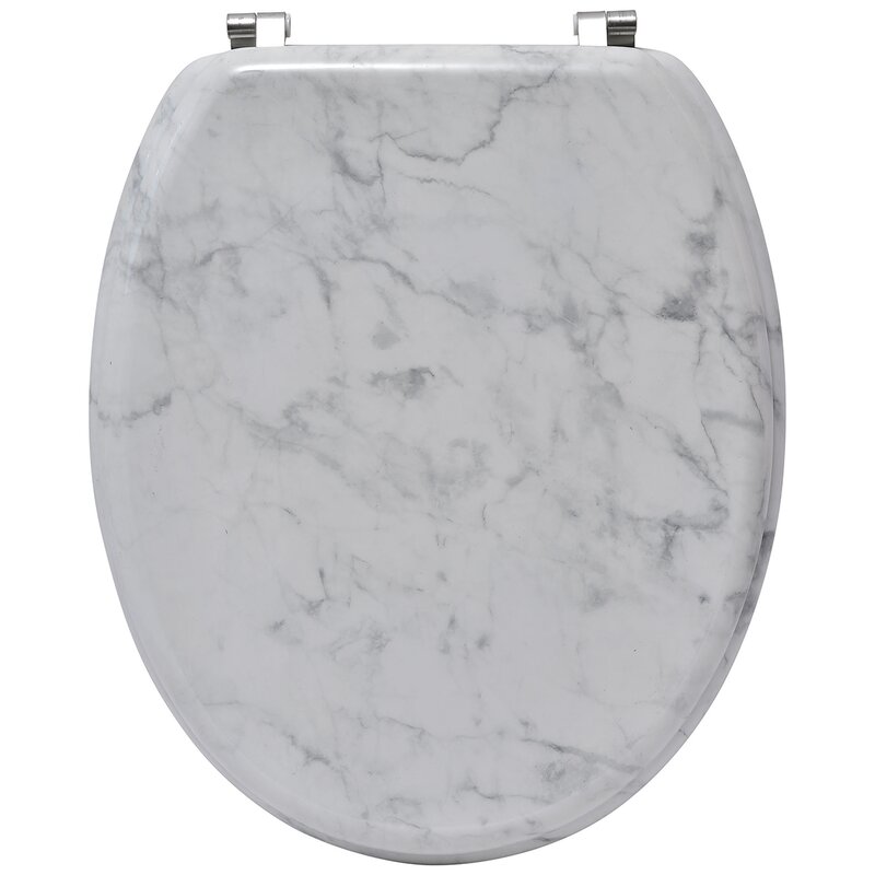 Evideco Marble Effect Elongated Toilet Seat | Wayfair.ca