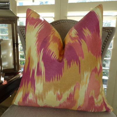 Fenland Ikat Designer Decorative Pillow Bungalow Rose Size 24 X 24