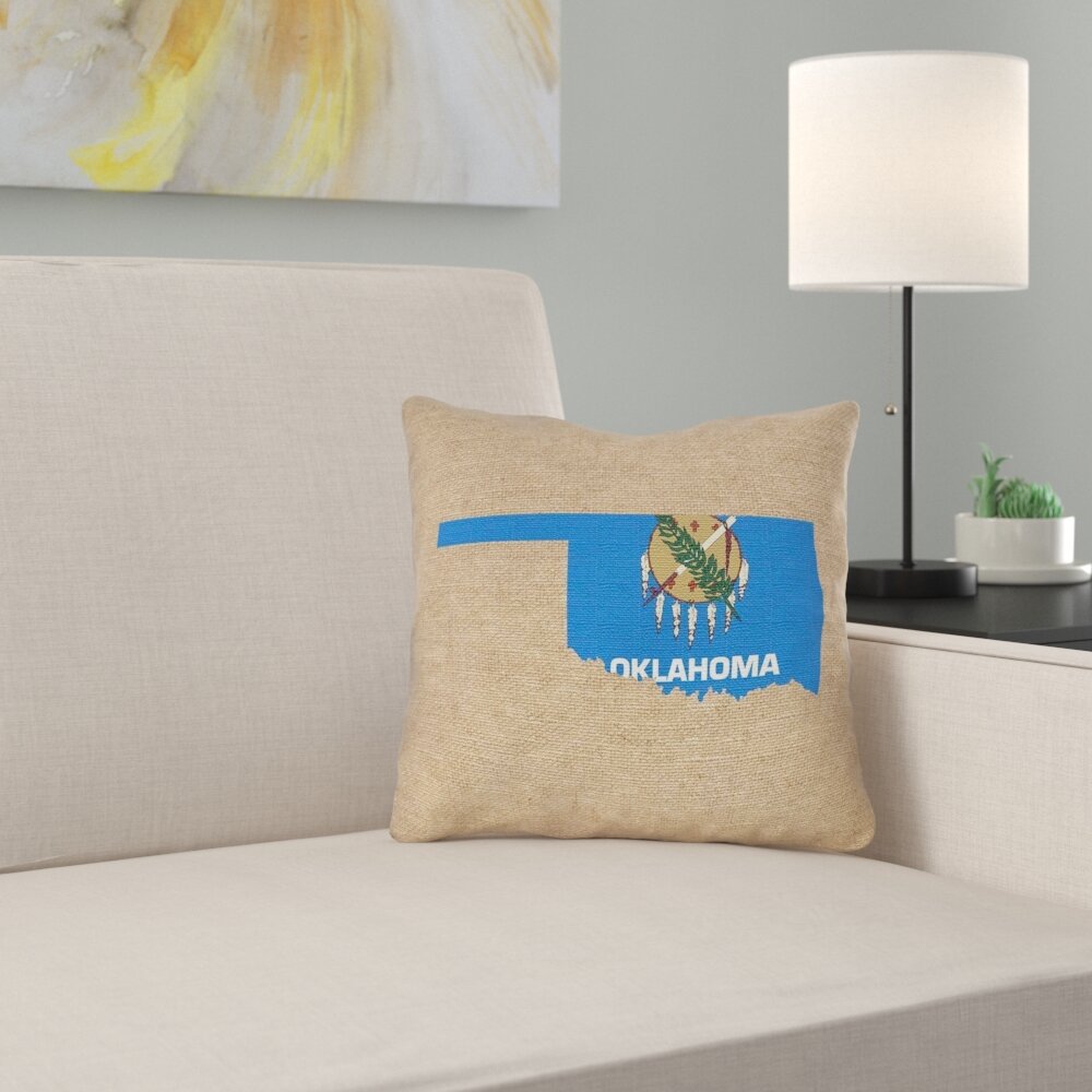 ArtVerse Katelyn Smith 20 x 20 Poly Twill Double Sided Print with Concealed Zipper & Insert Oklahoma Love Pillow
