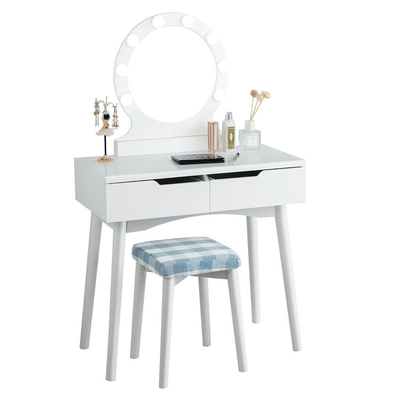 This set is the bomb!!! cenat vanity set with stool and mirror