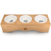 triple cat bowl stand