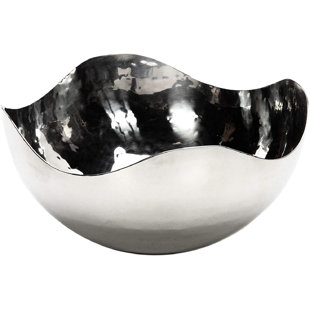 Bloomsbury Metal Abstract Decorative Bowl in Silver