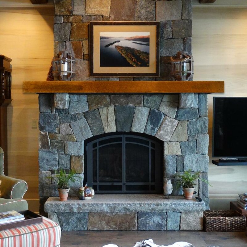 Storied Boards Reclaimed Oak Industrial Fireplace Shelf Mantel