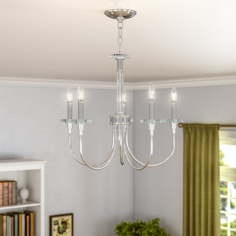 Alcott Hill Symonds 5 Light Candle Style Classic Traditional Chandelier With Crystal Accents Reviews Wayfair