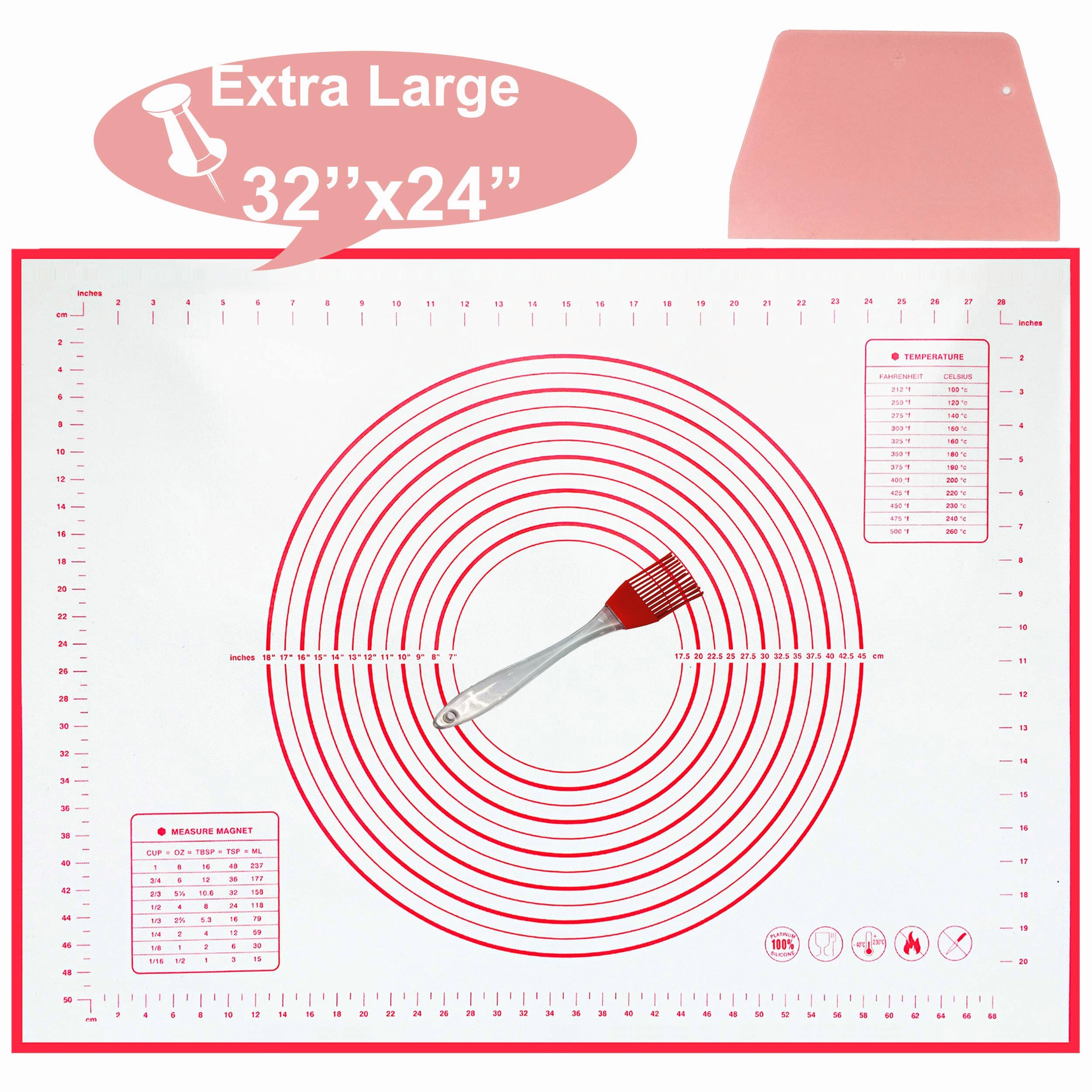 Extra Large Silicone Non Stick Baking Mat for Pastry Rolling with Measurements 