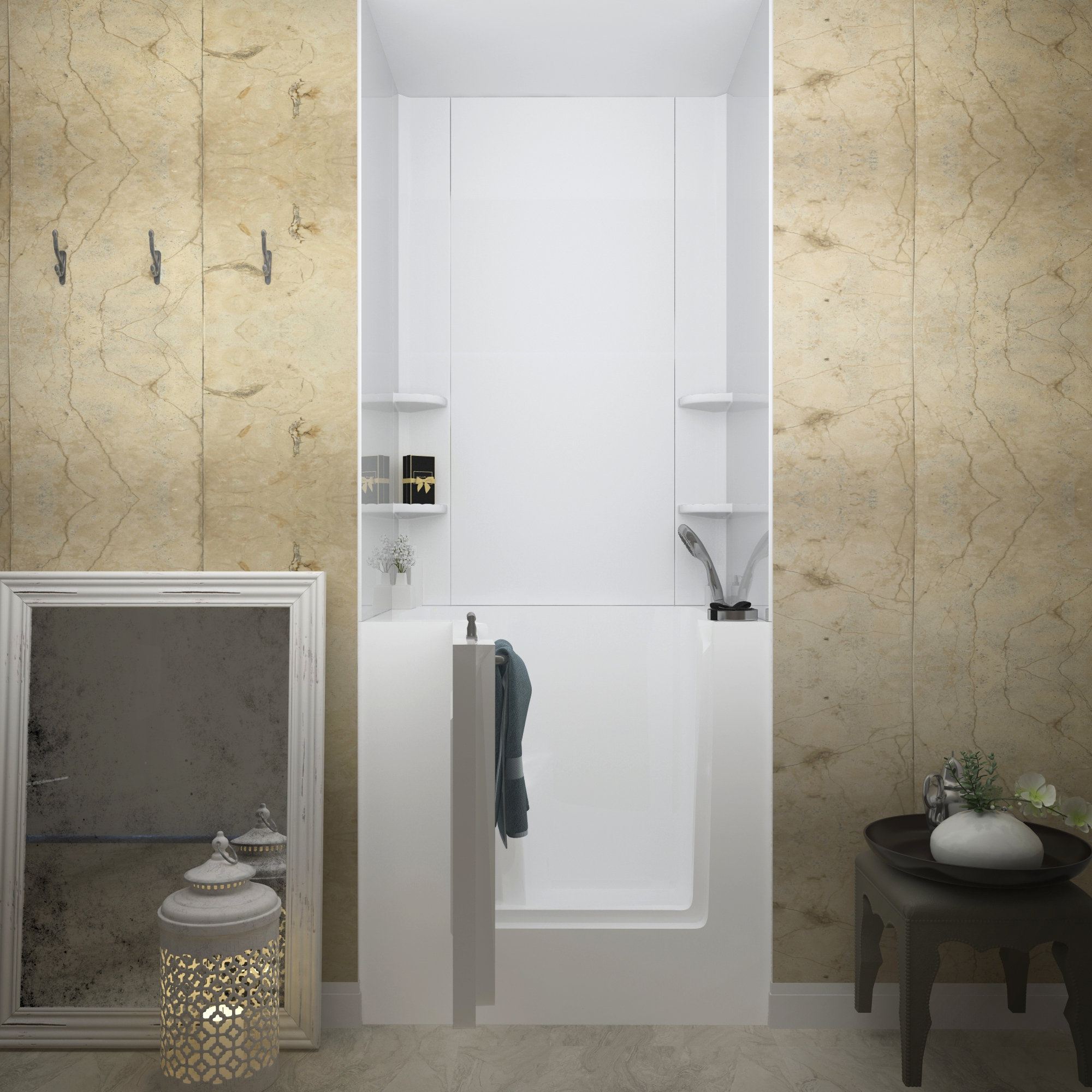 Therapeutic Tubs Mesa 40" x 31" Walk in Air with Faucet and Integrated