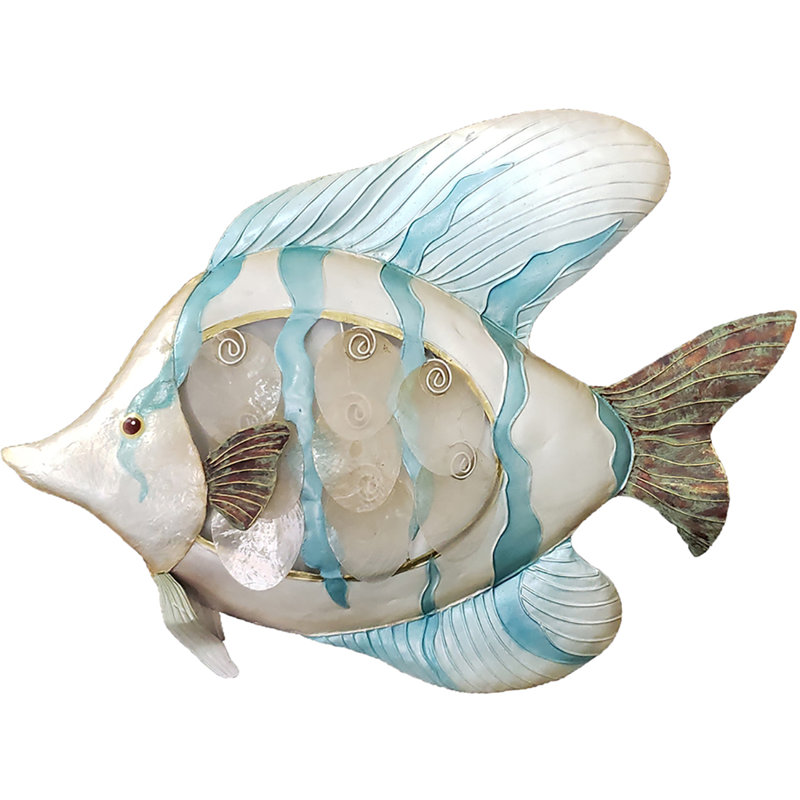 Rosecliff Heights Metal And Capiz Art Seaside Tropical Fish Wall Decor Reviews Wayfair