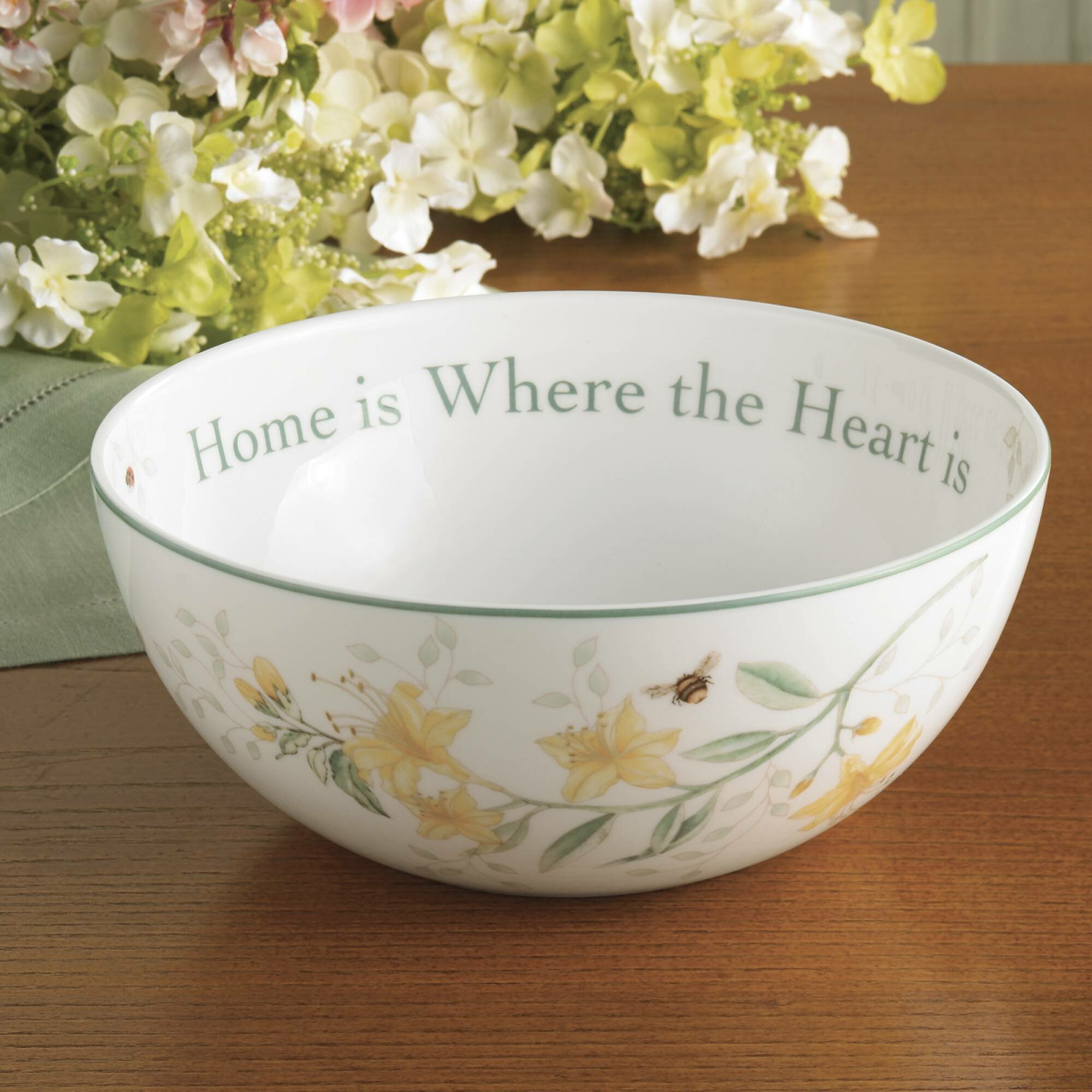 Lenox Butterfly Meadow Home Is Where The Heart Is Serving Bowl