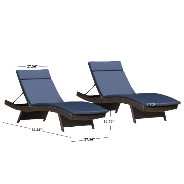 Bellview Reclining Chaise Lounge with Cushion