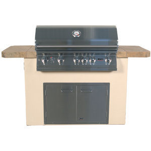 Superior Q Stucco Built-In Gas Grill with Side Shelves