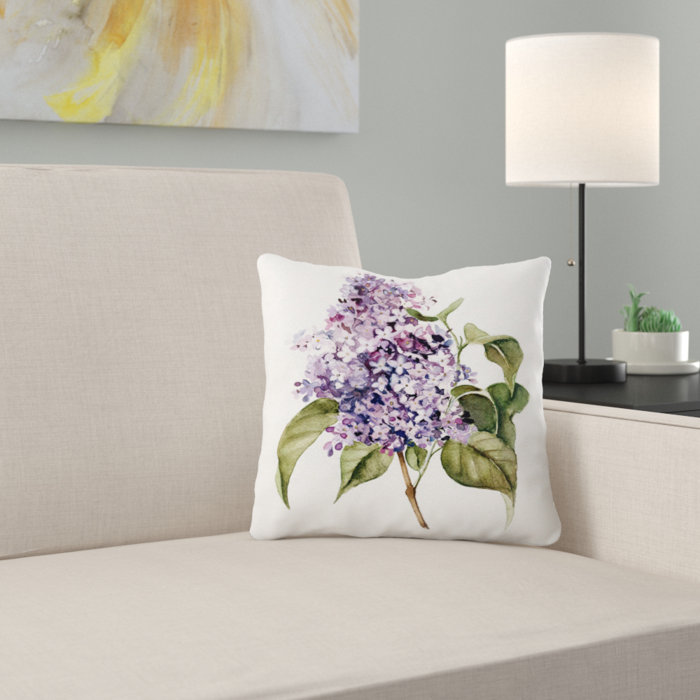 East Urban Home Shealeen Louise Lilac Branch Throw Pillow Wayfair Ca