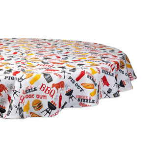 Umbrella Hole Tablecloth Wayfair Winchester Bbq Fun Printed Umbrella Outdoor Round Tablecloth