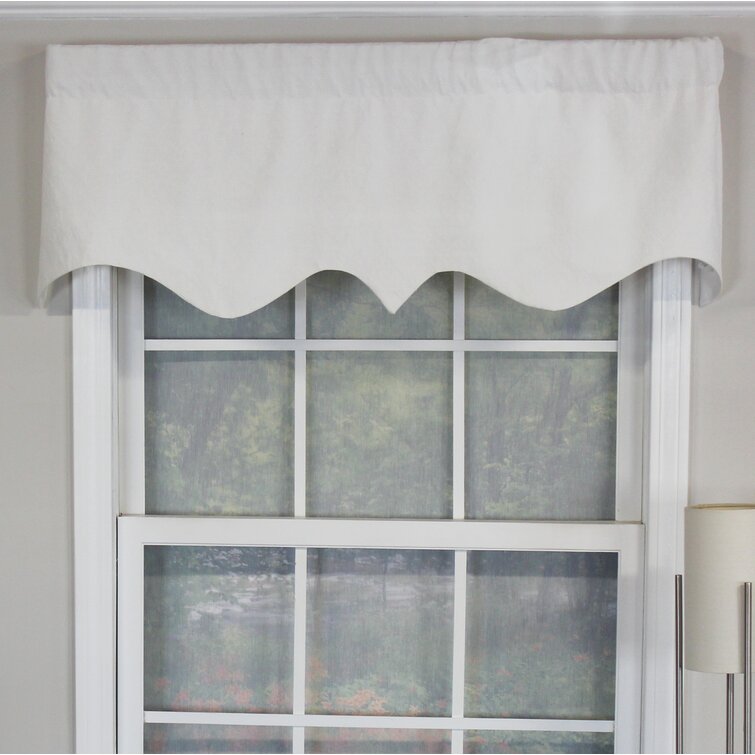 RLF Home Cotton Pointed 50 00 Window Valance In White Wayfair   Cotton Pointed 50.00%27%27 Window Valance In White 