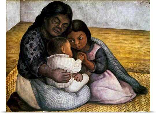 Great Big Canvas Diego Rivera Rivera: Mother And Children by Diego ...