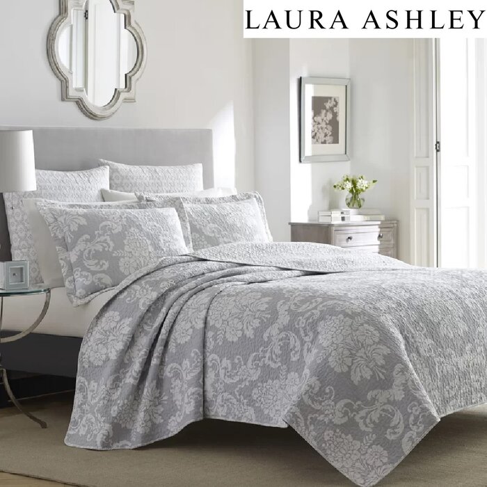 Laura Ashley Venetia Cotton Reversible Quilt Set Reviews Wayfair