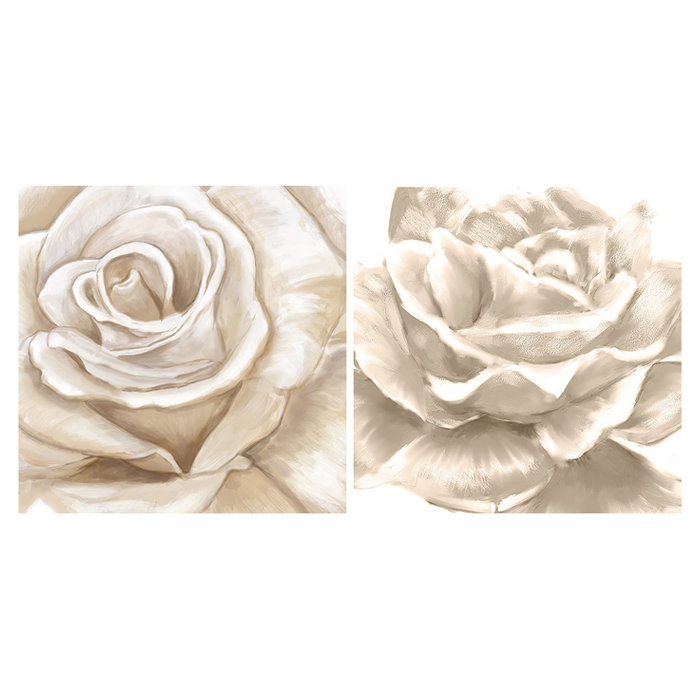 Ptm White Rose 2 Piece Painting Print On Wrapped Canvas Set Wayfair