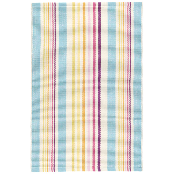 Dash And Albert Rugs Striped Handmade Flatweave Shag Cotton Blue Yellow Pink Area Rug Perigold