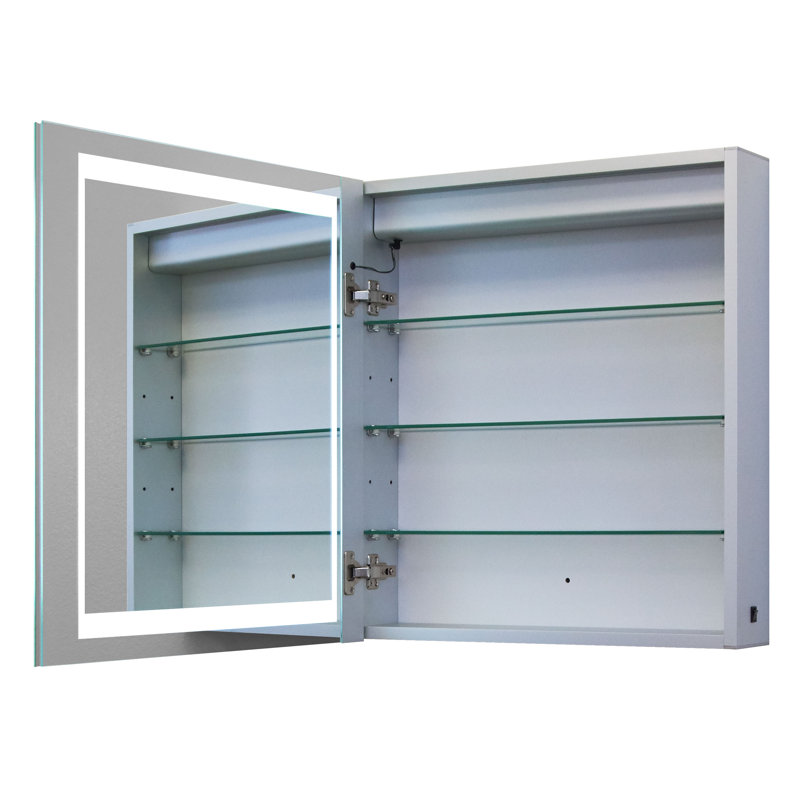 Wade Logan Cedar Grove Surface Mount Framed Medicine Cabinet With Led Lighting Reviews Wayfair