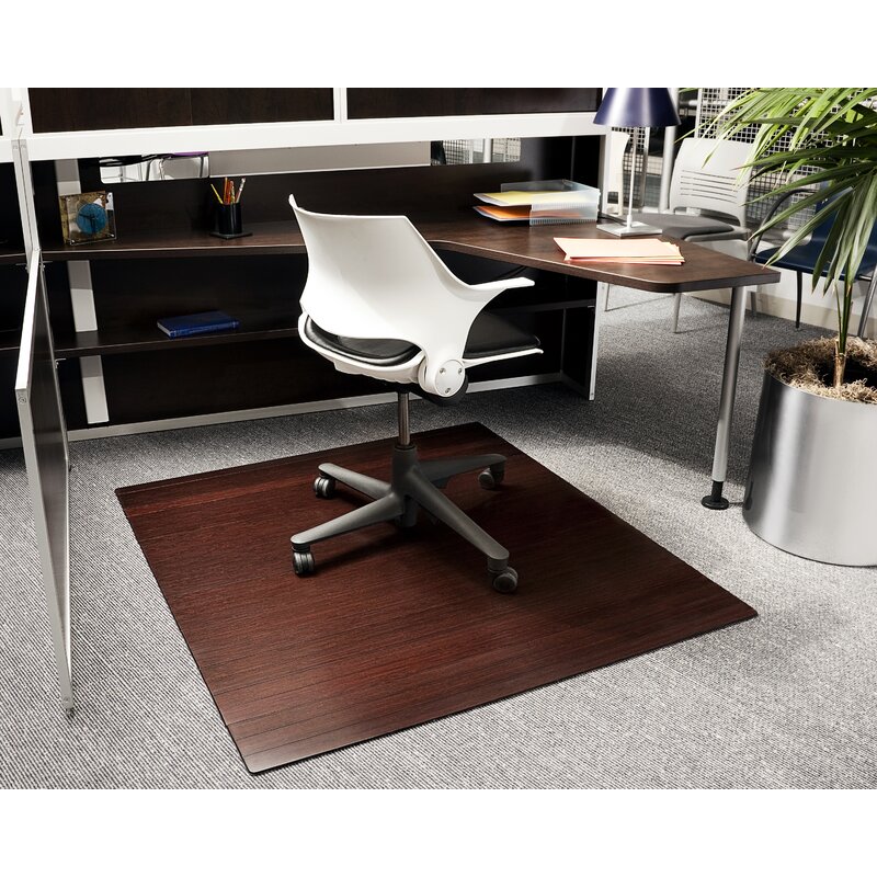 Wildon Home Low Pile And Hardwood Bamboo Office Chair Mat