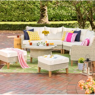 View Cearley 6 Piece Rattan Sectional Seating Group with