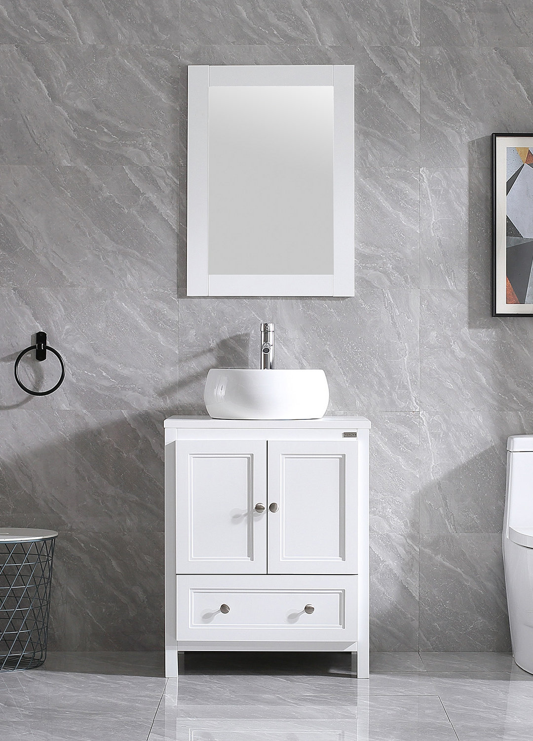 Red Barrel Studio® 25" Single Bathroom Vanity Set with Mirror | Wayfair