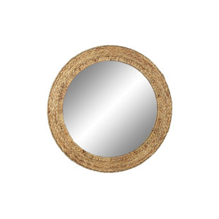 Wicker Framed Mirrors Wayfair Barker 31 Round Handmade Water Hyacinth Wicker Framed Rustic Wall Mirror