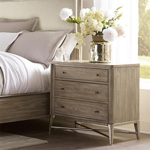 Farmhouse Rustic Nightstands Birch Lane Almazan 3 Drawer Nightstand