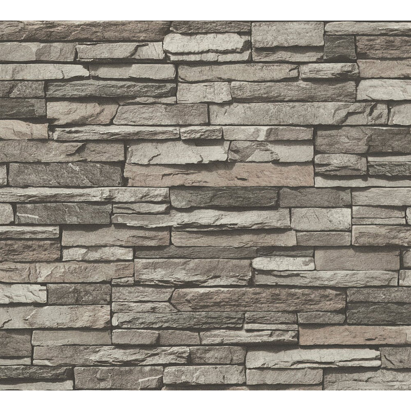 Millwood Pines Wallick Wood Stone Brick 33 L X 21 W Wallpaper