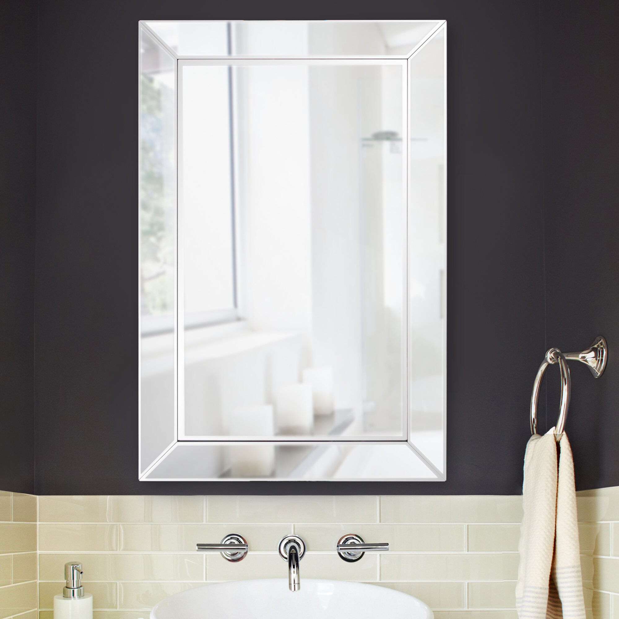 Oval Vanity Mirror 50x70cm//60x80cm Modern Wall Mirror YIFeiG Exquisite Edging Bathroom Mirror for Bathroom Vanity
