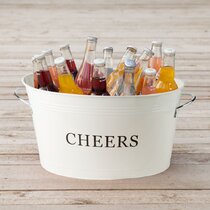 Beaumont Wine and Champagne Tub Made of Galvanized Steel with Carry Handles 