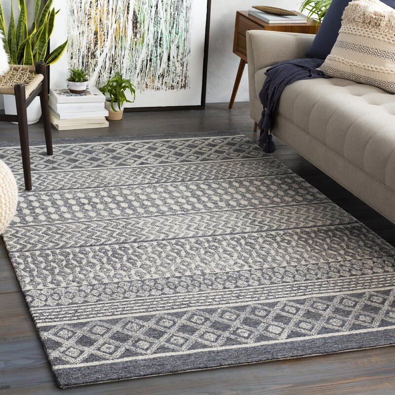 Shiloh Handmade Tufted Wool Light Gray Rug & Reviews | Joss & Main