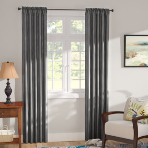 Sea Solid Blackout Thermal Rod Pocket Single Curtain Panel